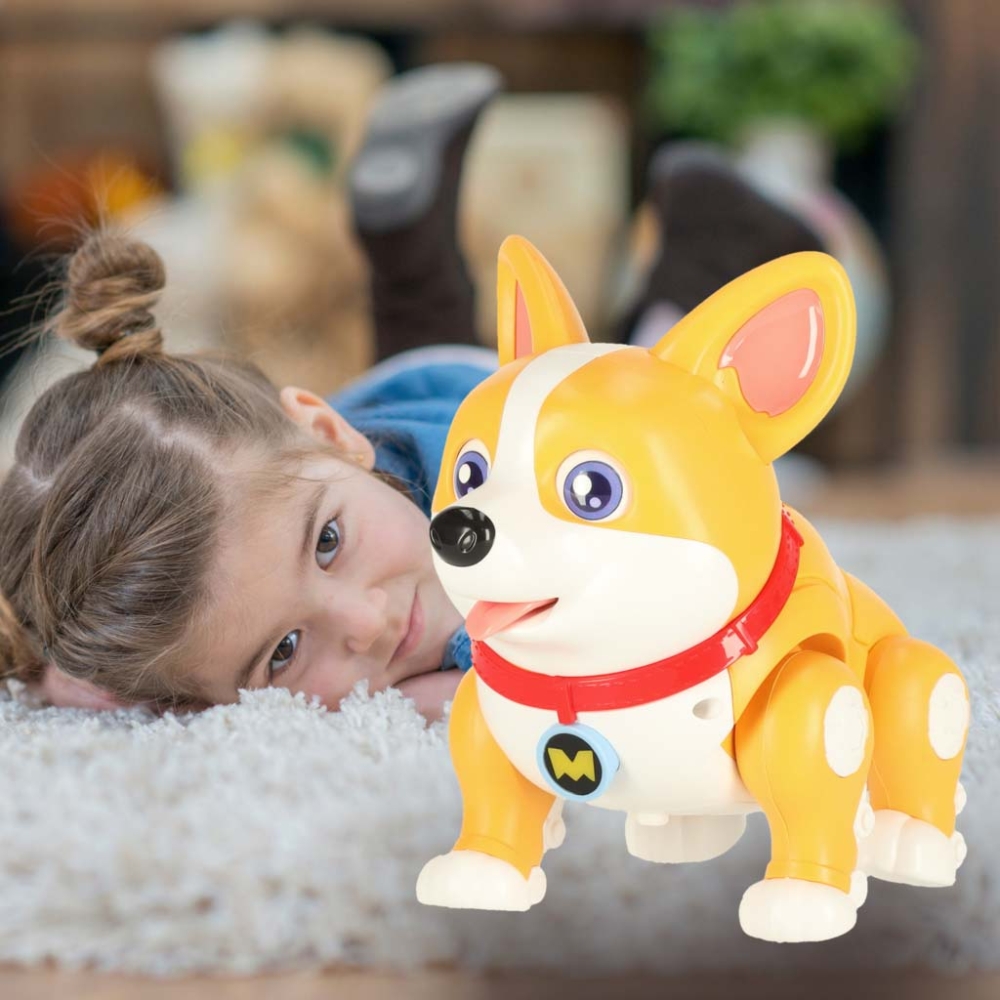 Šuo šuo interaktyvus robotas Corgi šviečiančios ausys muzika-Žaislai, Robotai-e-vaikas