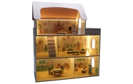 LULILO Peonio medinis lėlių namelis 70 cm LED rožinis