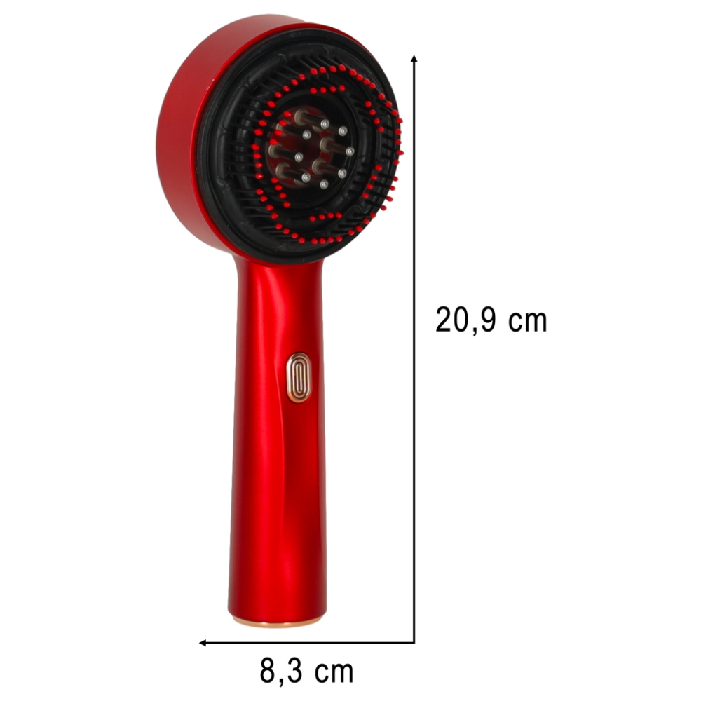Galvos masažuoklis - plaukų šepetys, aliejaus aplikatorius USB, raudonas-Namai, laisvalaikis, turizmas, Sveikata, grožis, higien