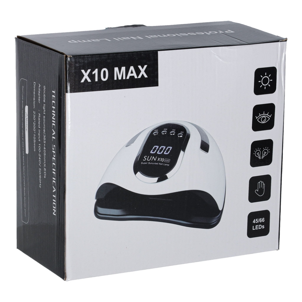 Nagų lempa Sun X10 UV 45 LED 280W manikiūro hibridai geliai