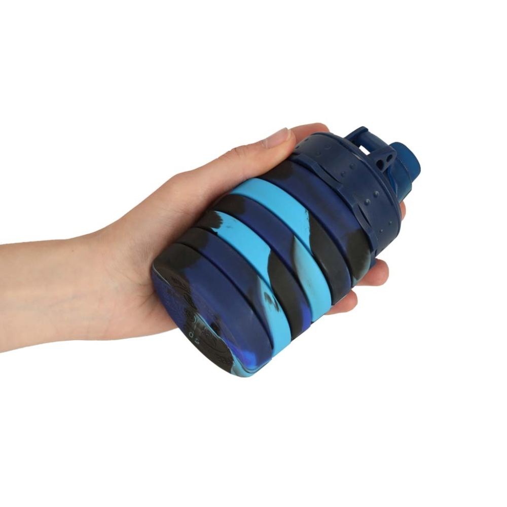 Sulankstoma silikoninė vandens gertuvė su rankena BPA FREE 500ml mėlyna-Maitinimui, Indai, įrankiai, gertuvės, Puodeliai, gertuv