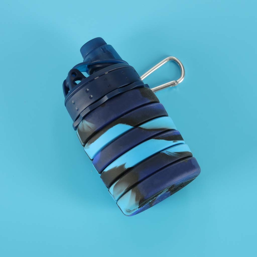 Sulankstoma silikoninė vandens gertuvė su rankena BPA FREE 500ml mėlyna-Maitinimui, Indai, įrankiai, gertuvės, Puodeliai, gertuv
