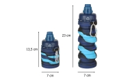 Sulankstoma silikoninė vandens gertuvė su rankena BPA FREE 500ml mėlyna-Maitinimui, Indai, įrankiai, gertuvės, Puodeliai, gertuv