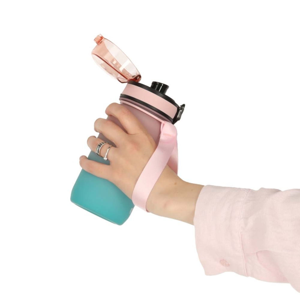 Vandens sportinė gertuvė su kandikliu BPA FREE 600ml rožinės-mėlynos spalvos-Maitinimui, Indai, įrankiai, gertuvės, Puodeliai, g