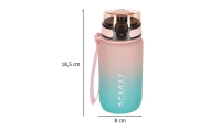 Vandens buteliukas sportinis buteliukas su kandikliu BPA FREE 600ml rožinės-mėlynos spalvos