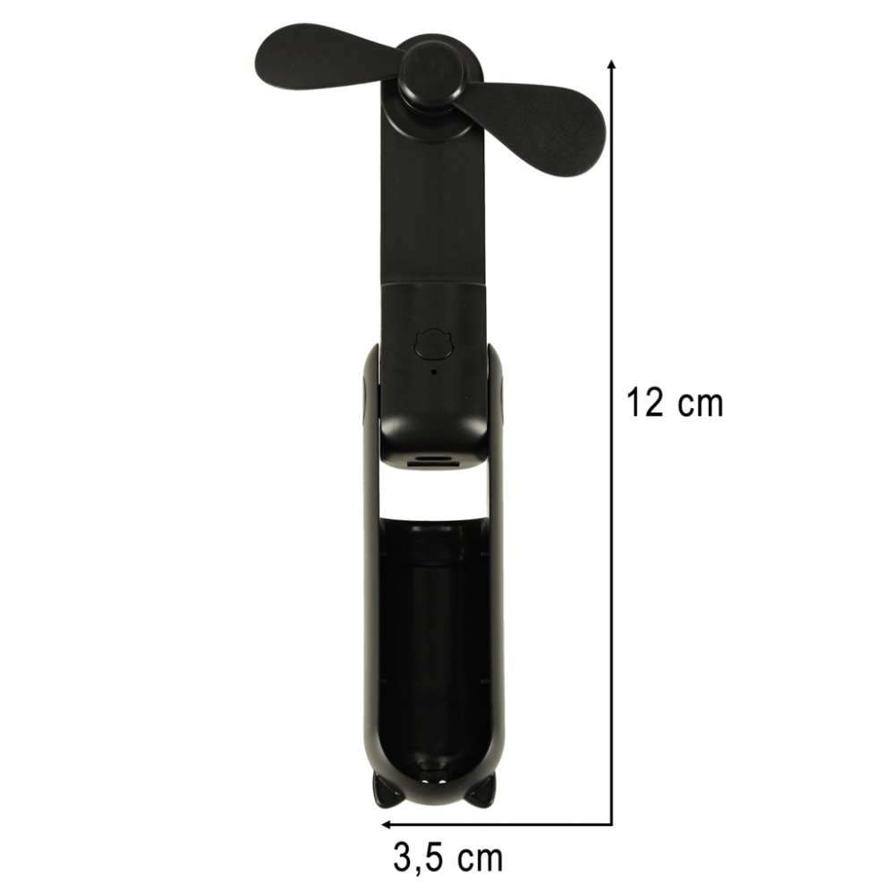 Mini stalinis ventiliatorius USB juodas