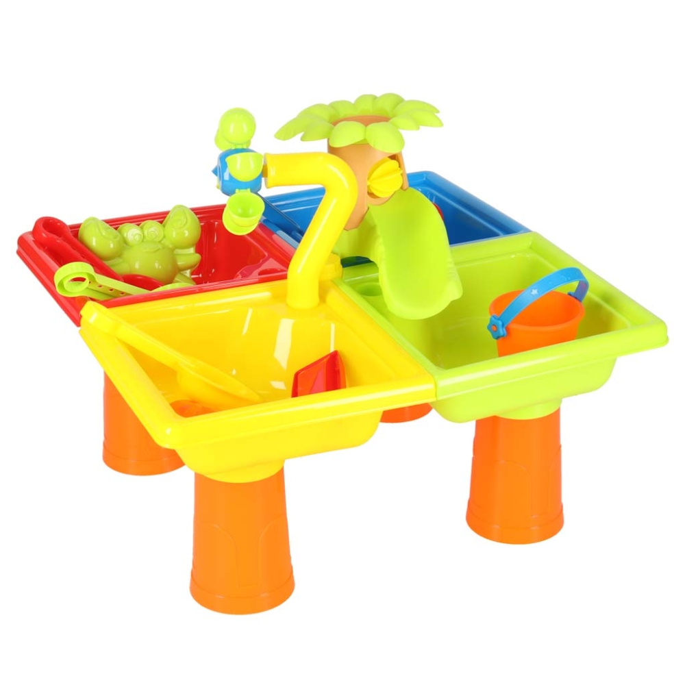 Vandens stalas keturių dalių smėlio dėžė kastuvas laistytuvas taburetė