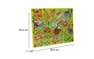 Magnetinis medinės lentos labirinto žaidimas kelionėms dideliame mieste 2 žaidėjams