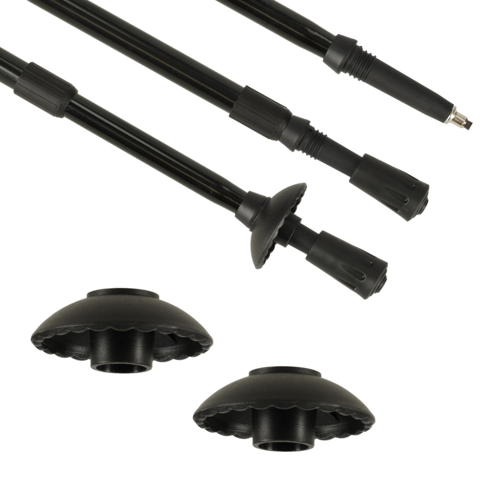 Sulankstomos šiaurietiškojo ėjimo lazdos 2 vnt, juodos-Namai, laisvalaikis, turizmas, Turizmas-e-vaikas