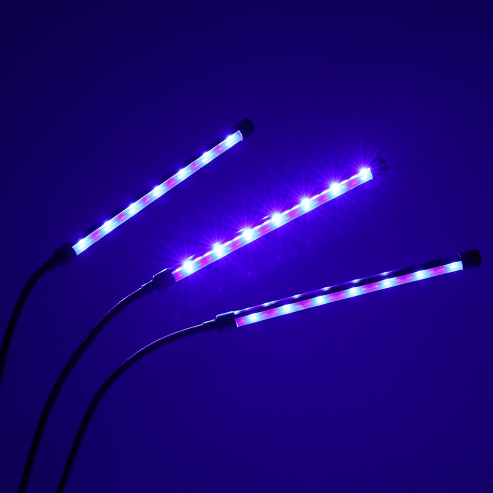 LED augalų augimo lempos skydelis su 3 lemputėmis