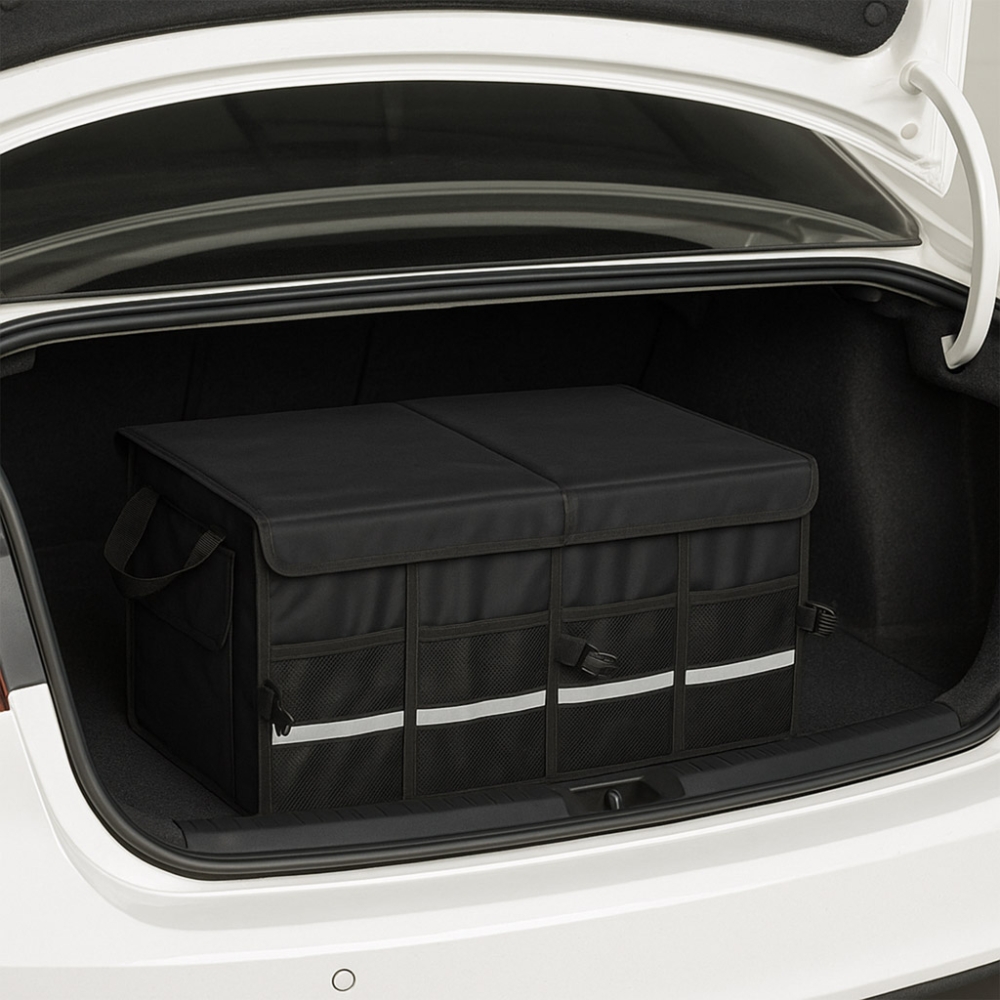 Automobilio bagažinės organizatoriaus krepšys su atšvaitais 60X35X30