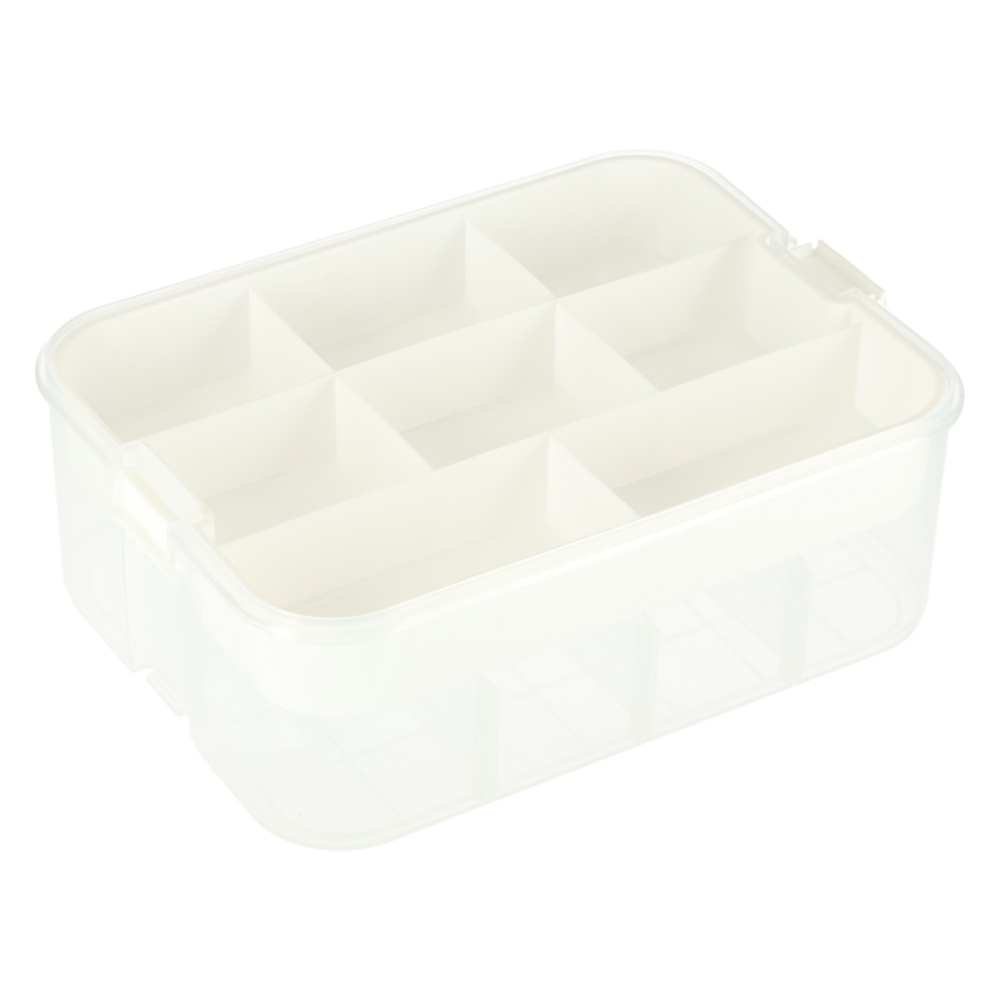 Plastikinė dėžutė su organizatoriumi ir dangteliu