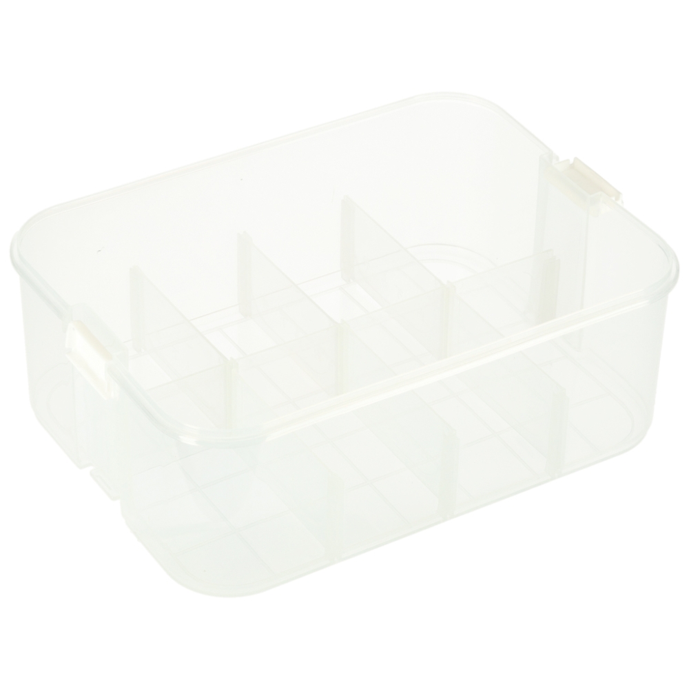 Plastikinė dėžutė su organizatoriumi ir dangteliu
