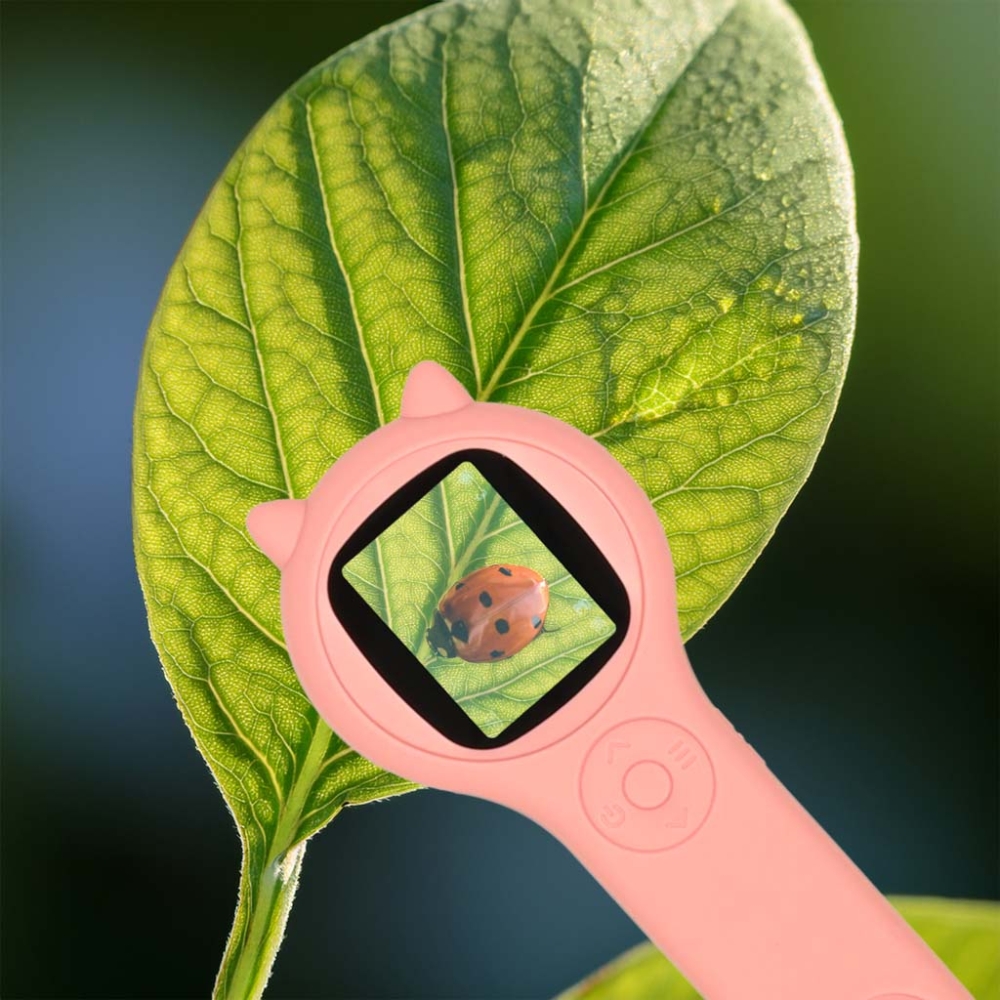 Optinis mikroskopas skaitmeninė lupa 500x 2Mpx rožinės spalvos