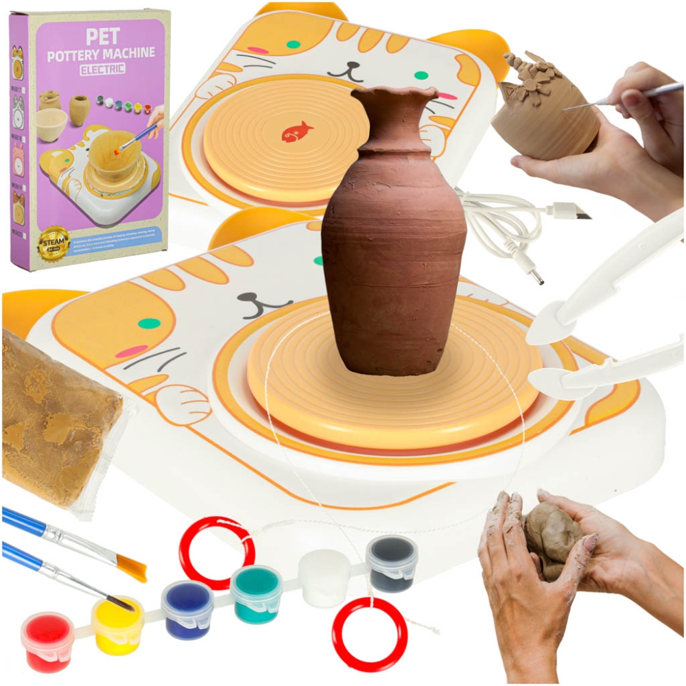 "Potter's wheel" kūrybinio molio rinkinys dažai katė geltona
