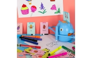 Edukacinis robotas interaktyvus mokymasis piešti rašymo fiche rinkinys žymekliai mėlyni