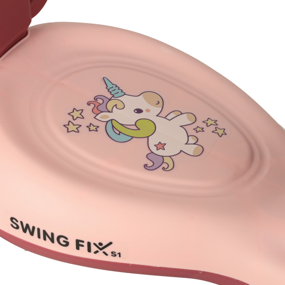 Gravitacinis paspirtukas su rankena LED Swing FIX S1 rožinis max 65kg-Judėjimui, Paspiriamosios mašinėlės ir jų priedai, Paspiri