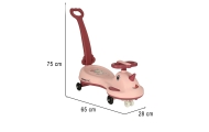 LED Swing FIX S1 gravitacinis paspirtukas su rankena rožinis max 65kg