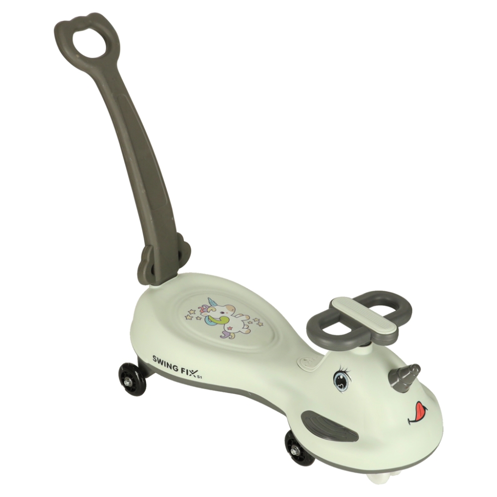 Gravitacinis paspirtukas su rankena LED Swing FIX S1 pilkos spalvos, maks.