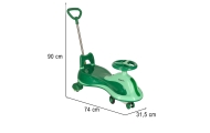 LED Swing FIX S2 gravitacinis paspirtukas su žalia rankena max 100kg