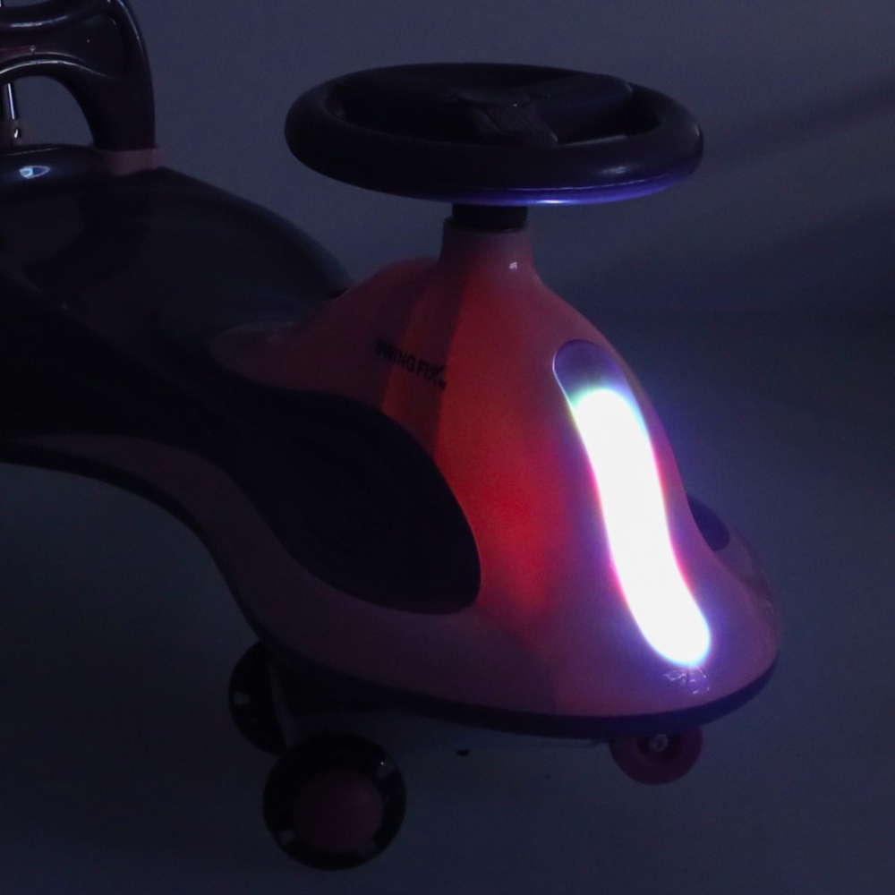 Gravitacinis paspirtukas su rankena LED Swing FIX S2 violetinės spalvos iki 100 kg-Judėjimui, Paspiriamosios mašinėlės ir jų pri