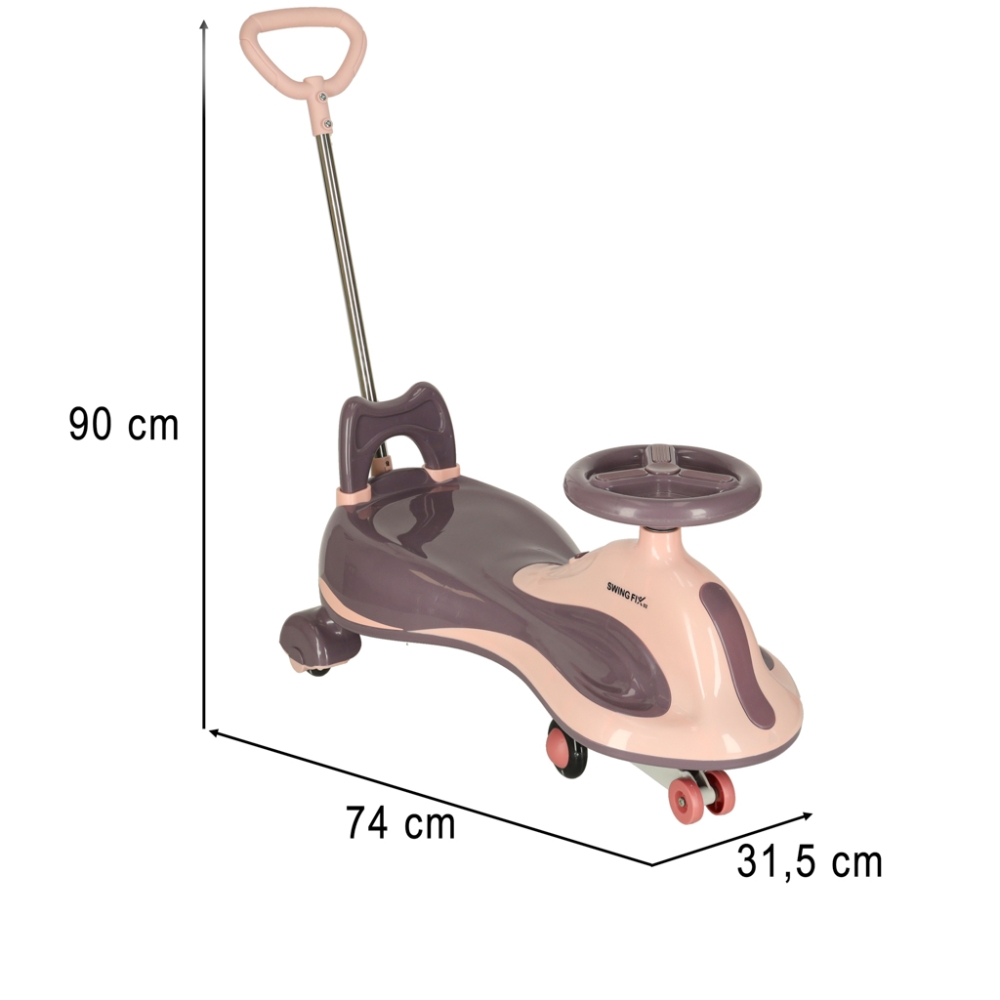 LED Swing FIX S2 gravitacinis paspirtukas su rankena violetinės spalvos ne daugiau kaip 100 kg
