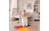 Sensorinis kilimėlis montessori pėdų masažo dėlionė 8 dalių spalvinga