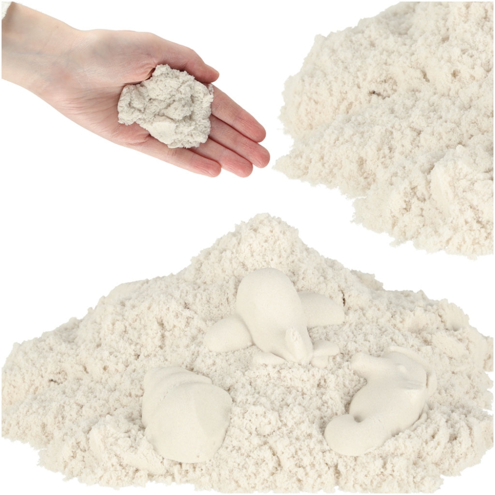 Kinetinis smėlis 1 kg maišelyje, baltas-Žaislai, Kūrybiniai žaislai, Lipdymas-e-vaikas