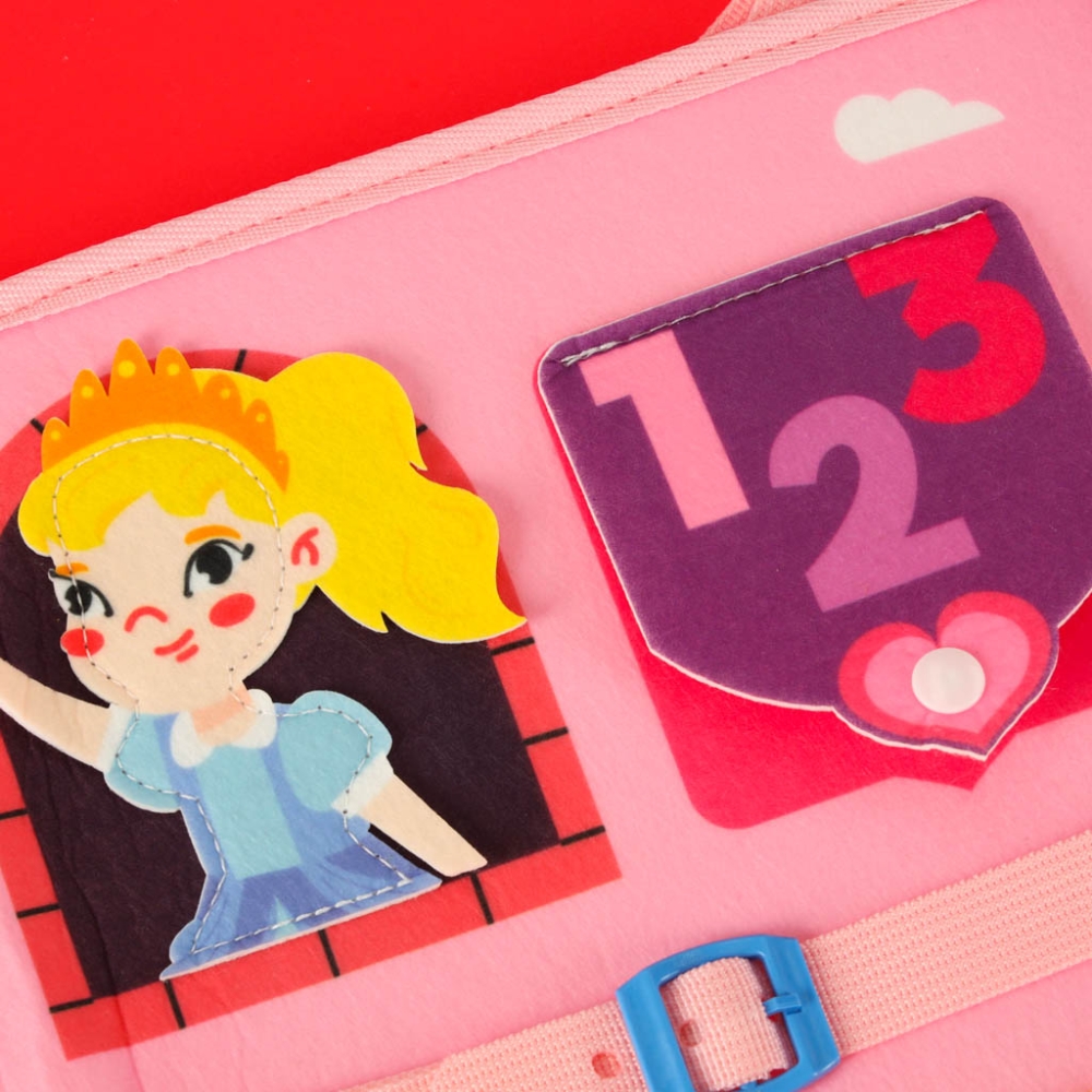 Veltinio edukacinė lenta Sensory montessori Princesė rožinė-Žaislai, Kūdikiams, Žaislai mažyliams (iki 4 m.