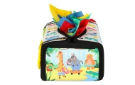 Sorteris sensorinių servetėlių dėžutė montessori kilimėlis 2in1