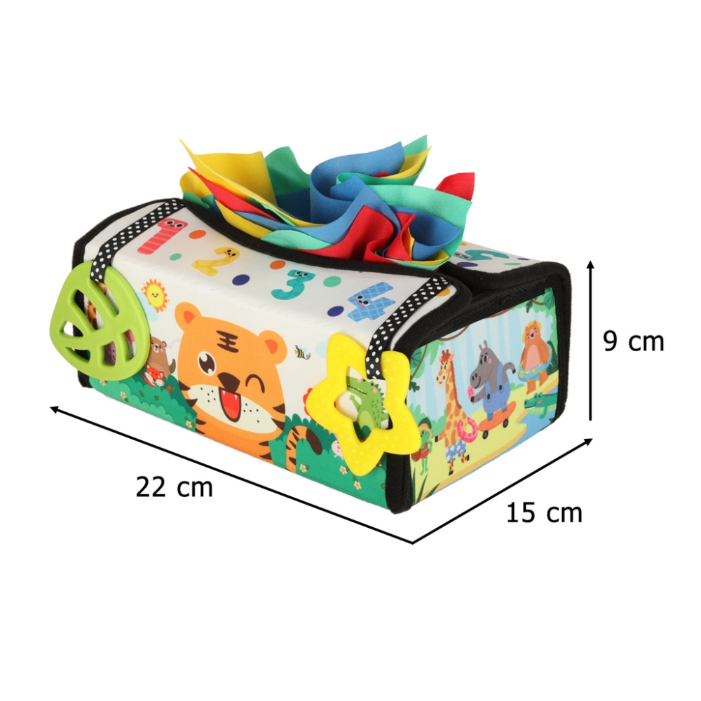 Sensorinių servetėlių dėžutė Montessori Sorteris 2in1-Žaislai, Kūdikiams, Žaislai mažyliams (iki 4 m.