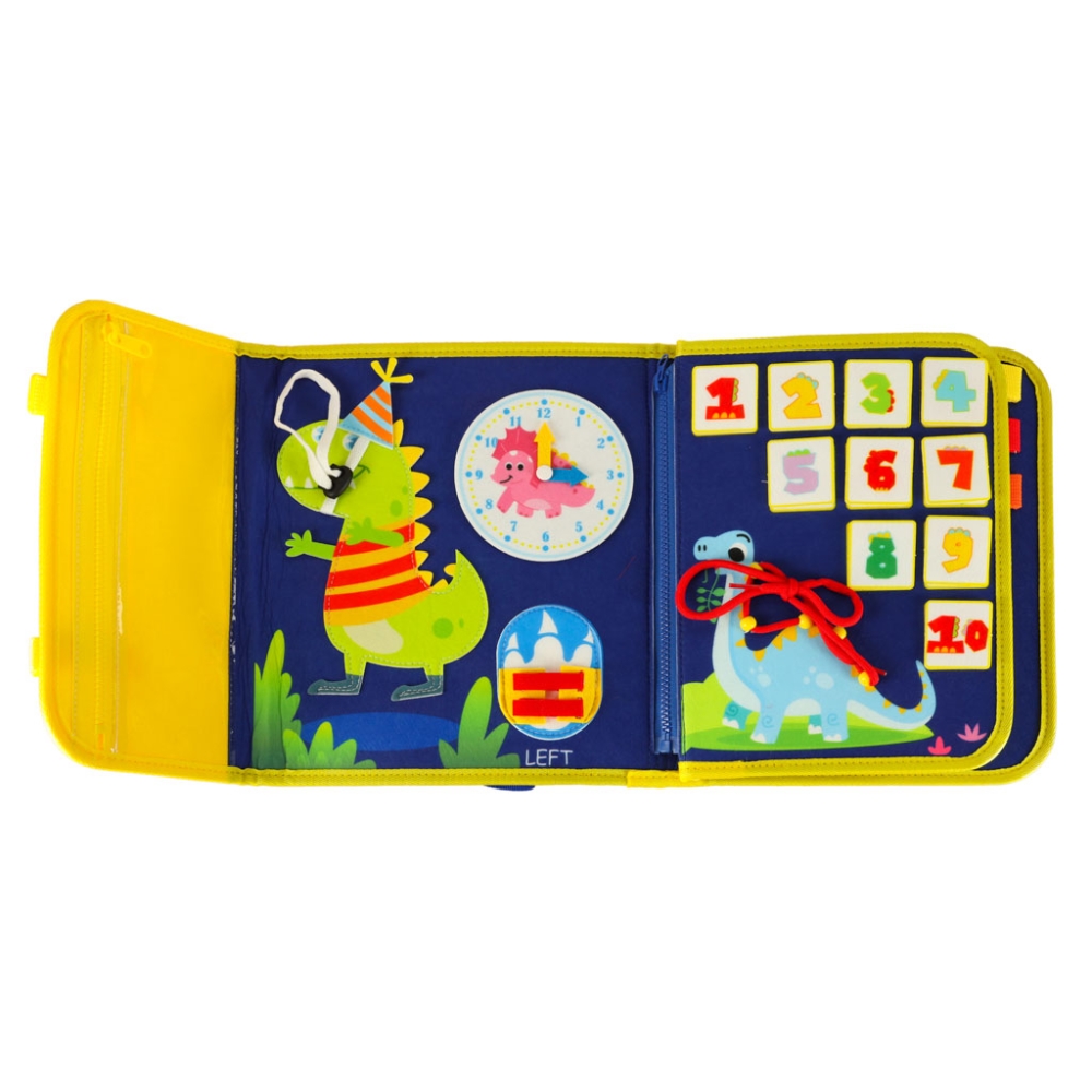 Sensorinė edukacinė lenta Montessori kuprinės dėkle, mėlyna-Žaislai, Kūdikiams, Žaislai mažyliams (iki 4 m.