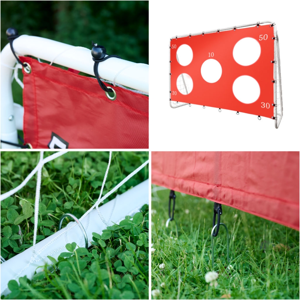 Vaikų futbolo treniruočių vartai 2in1 + tikslumo kilimėlis 215 x 153 x 76 cm