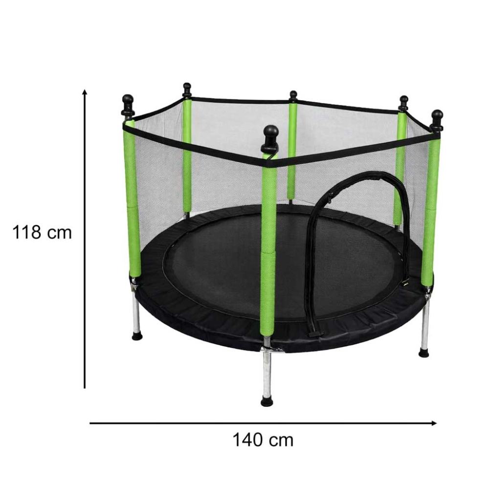 Sodui batutas vaikams 140 cm 55 colių žalias-Žaislai, Lauko žaislai, Batutai, Tvirtas konstrukcijas turintys batutai-e-vaikas
