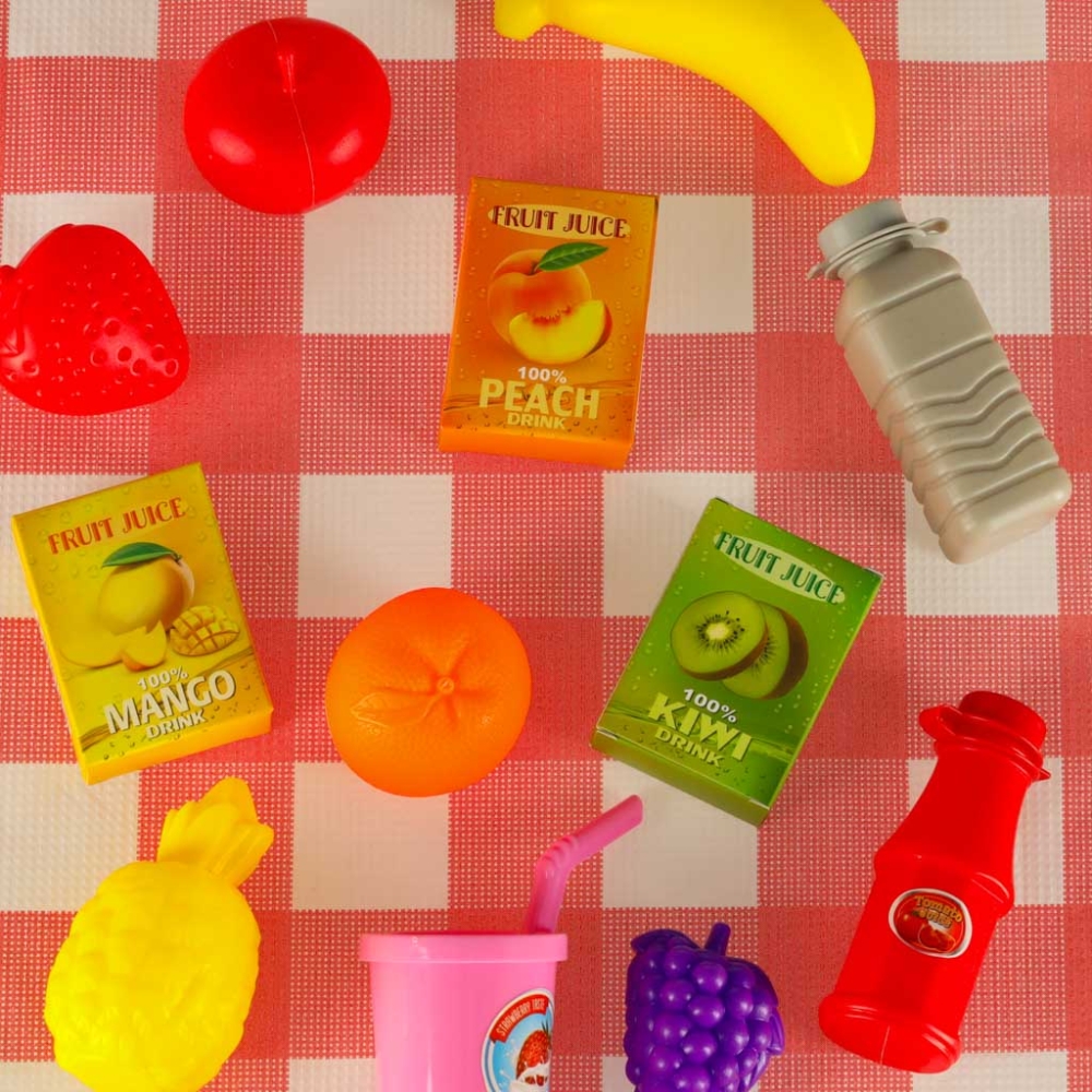 Pikniko krepšelis vaisių sultys gėrimai maisto produktai užkandžiai iškylai-Žaislai, Profesijos, buities žaislai, Mažiesiems kul