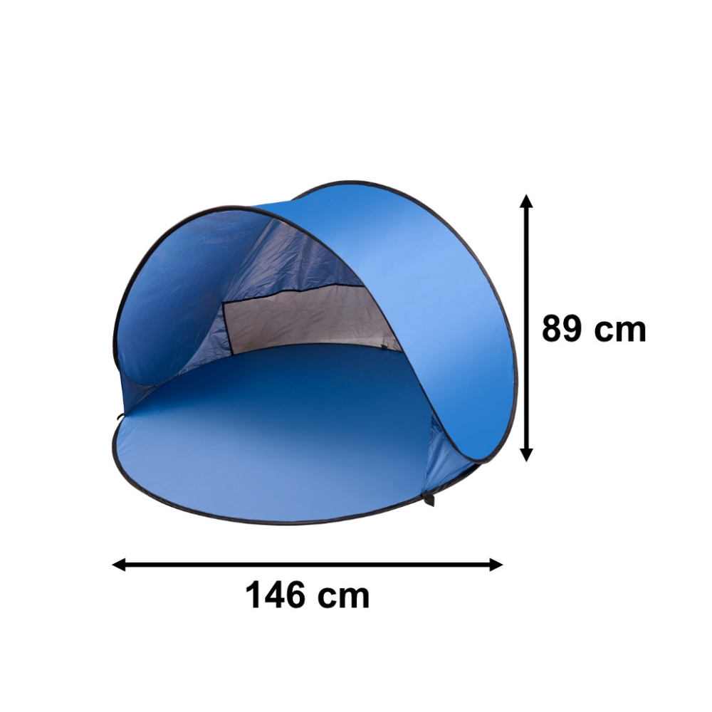 Paplūdimio palapinė didelė savaime sulankstoma automatinė paplūdimio sodo užsklanda XL 146x146cm + dangtis