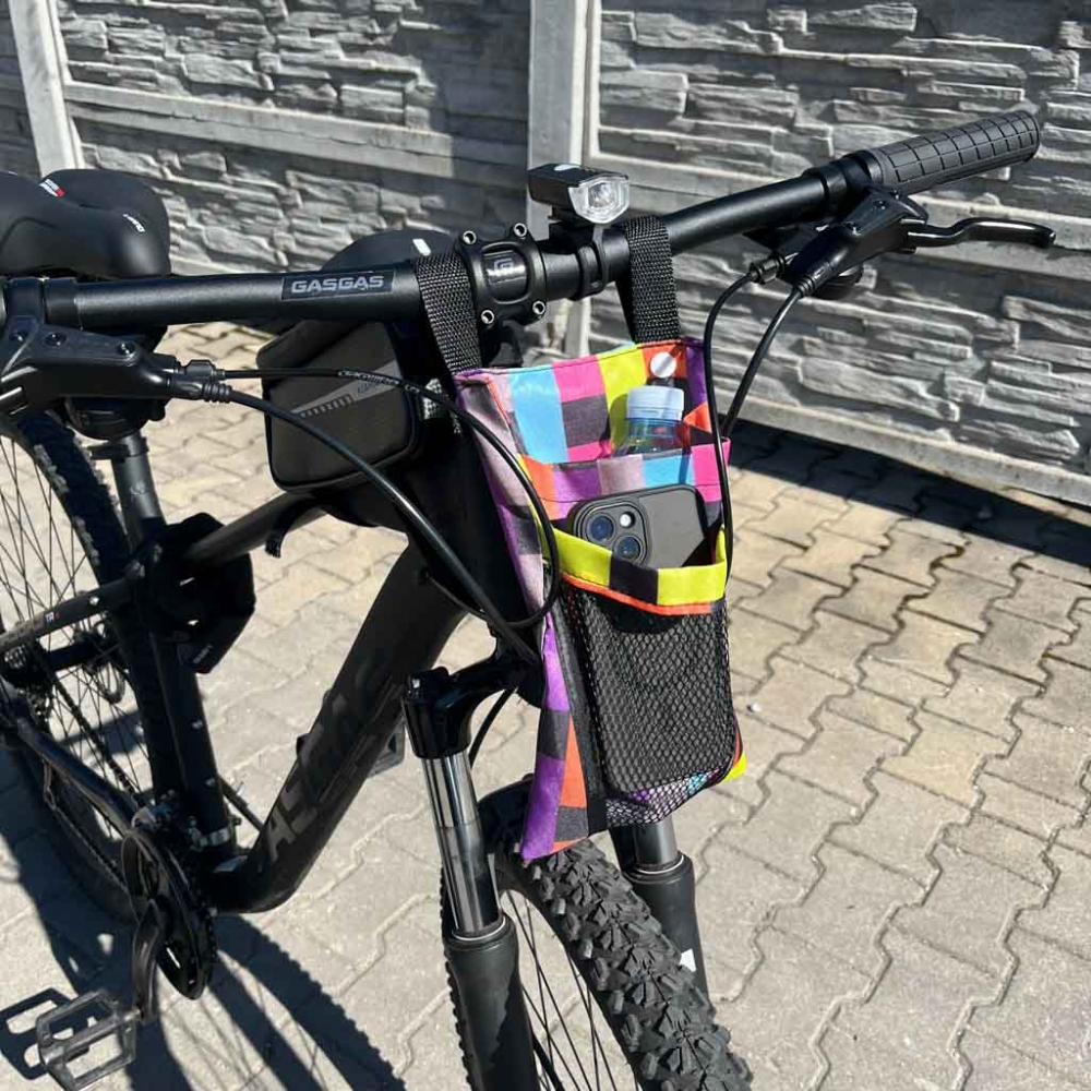 Krepšys dviračio motorolerio vairui telefonas pannier dviračių spalvos patikrinimas