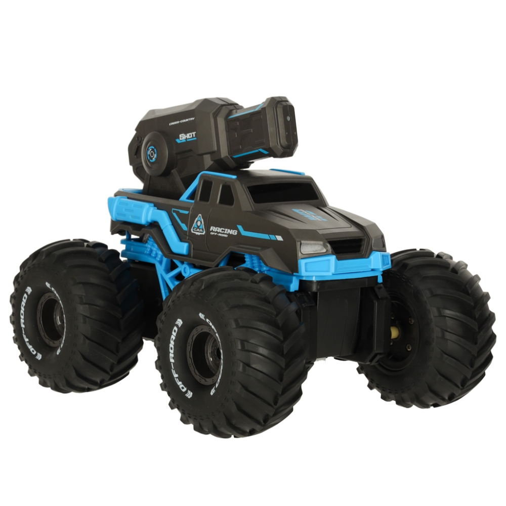 RC amfibija vandeniui atsparus automobilis, valdomas rankų gestais + 2 nuotolinio valdymo pulteliai mėlynos spalvos