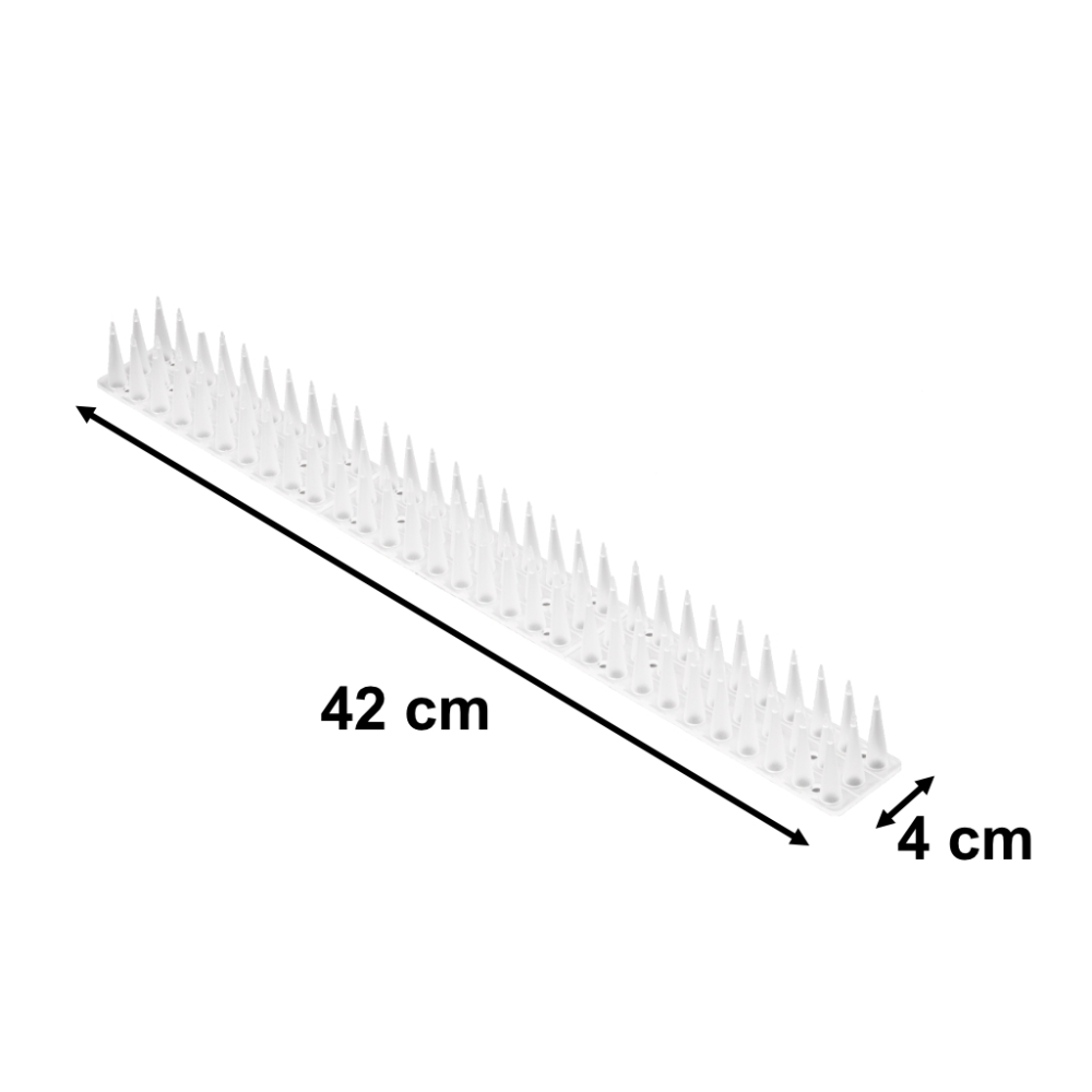 Balandžius atbaidantys smaigai 8 el. 43 cm, balta sp.