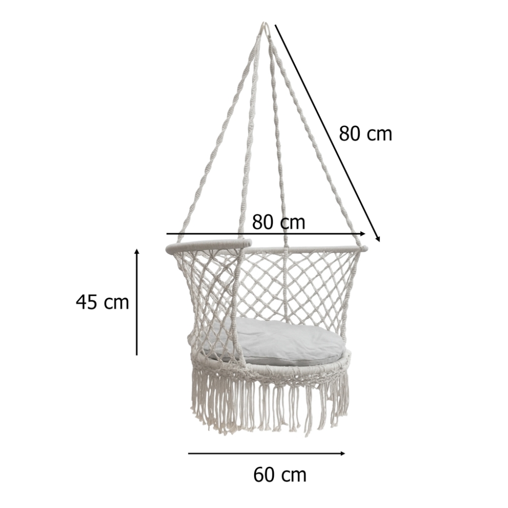 Sodo sūpynės Stork's nest su atlošu 80 cm 150 kg, pilkos spalvos-Namai, laisvalaikis, turizmas, Sodo sūpynės-e-vaikas