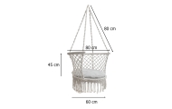 Sodo sūpynės "Stork's nest" su atlošu pilkos spalvos 80 cm 150 kg