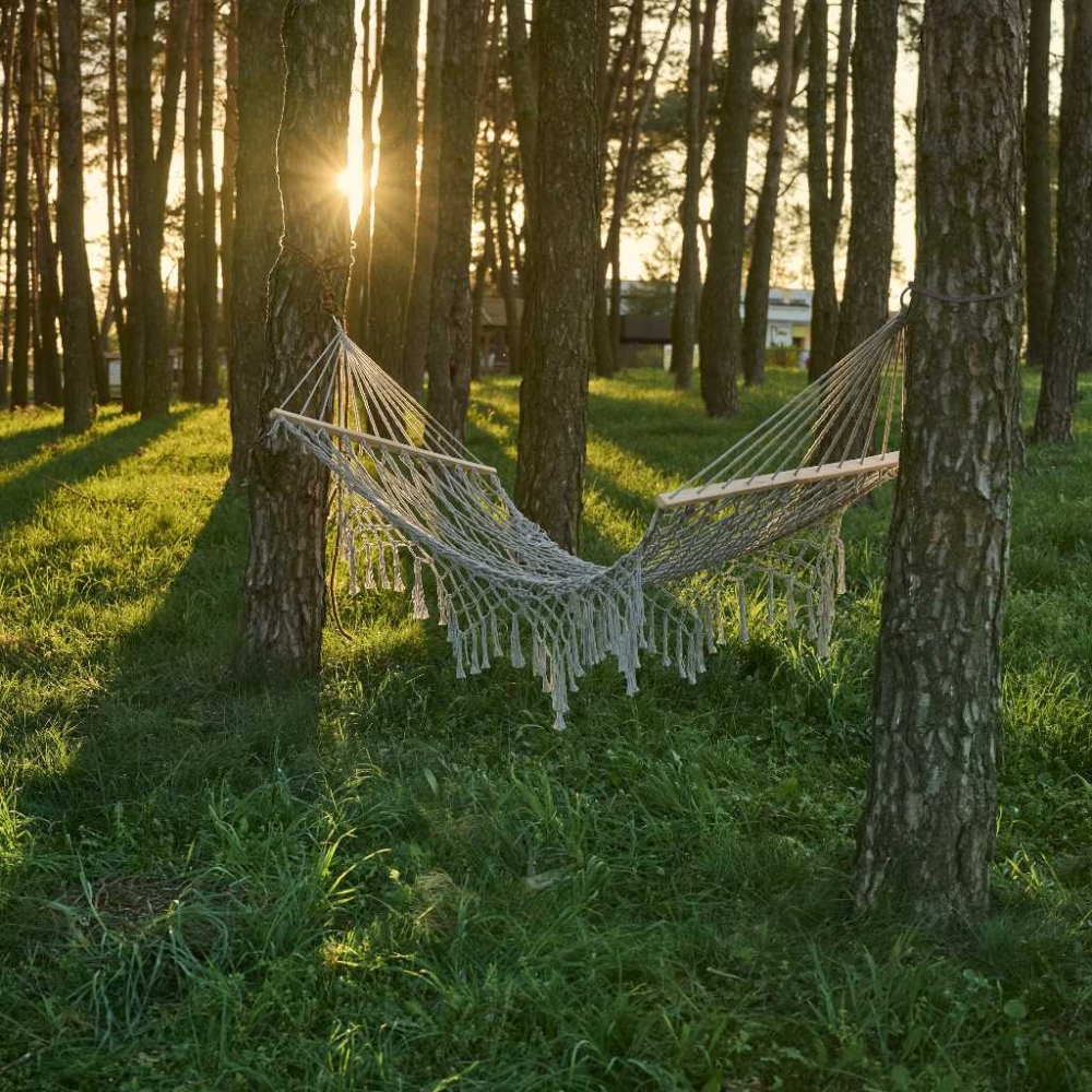 Sodo hamakas boho su kutais 200cm, pilkas-Namai, laisvalaikis, turizmas, Sodo sūpynės-e-vaikas