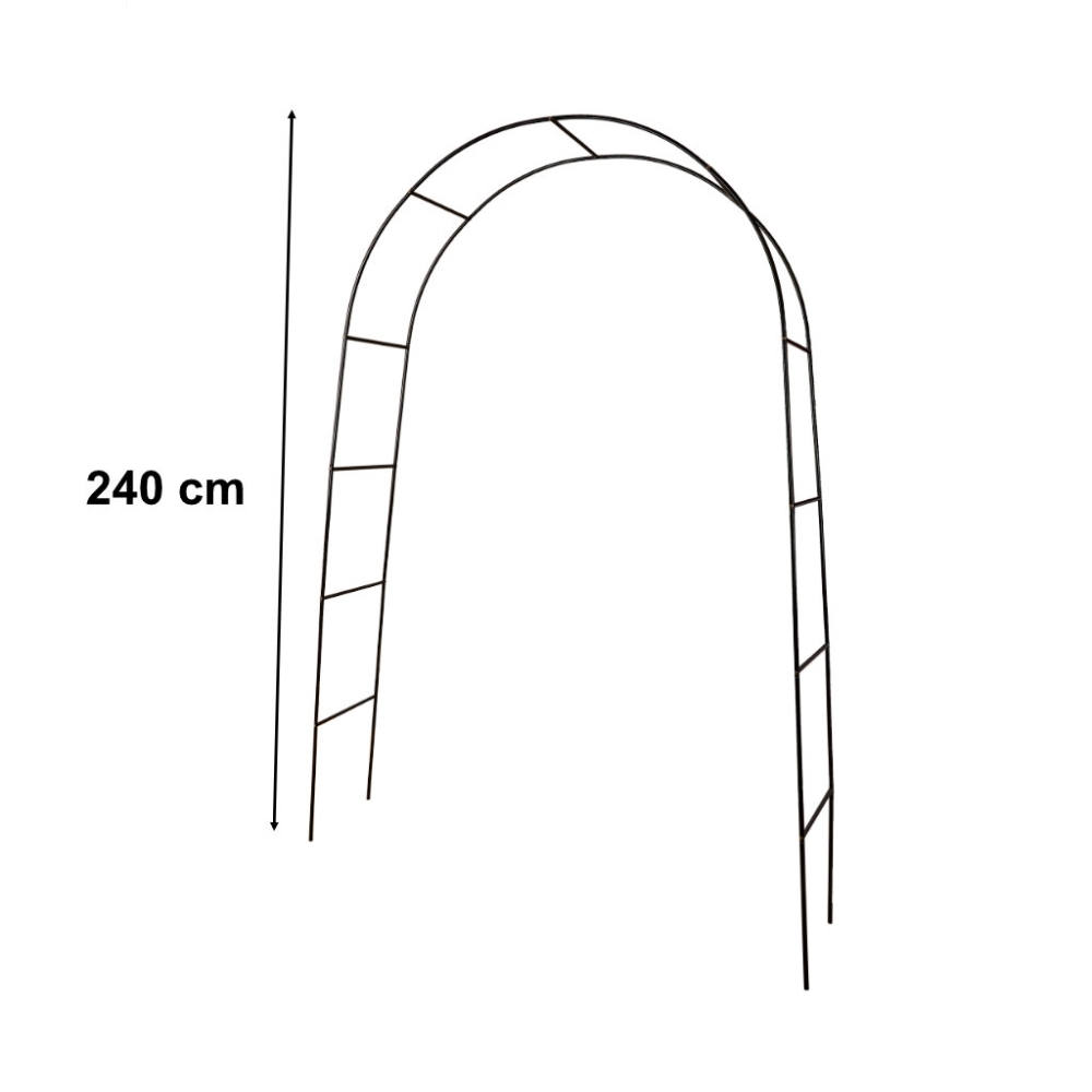 Sodo pavėsinės arkos laikiklis rožėms, gėlėms, gebenėms, vijokliniams augalams, metalas 240 x 140 cm