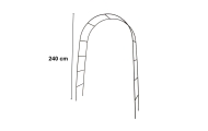 Sodo pavėsinės arkos laikiklis rožėms, gėlėms, gebenėms, vijokliniams augalams, metalas 240 x 140 cm