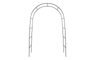 Sodo pavėsinės arkos laikiklis rožėms, gėlėms, gebenėms, vijokliniams augalams, metalas 240 x 140 cm