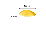 Paplūdimio skėtis reguliuojamas laužomas UV sulankstomas 150cm geltonas