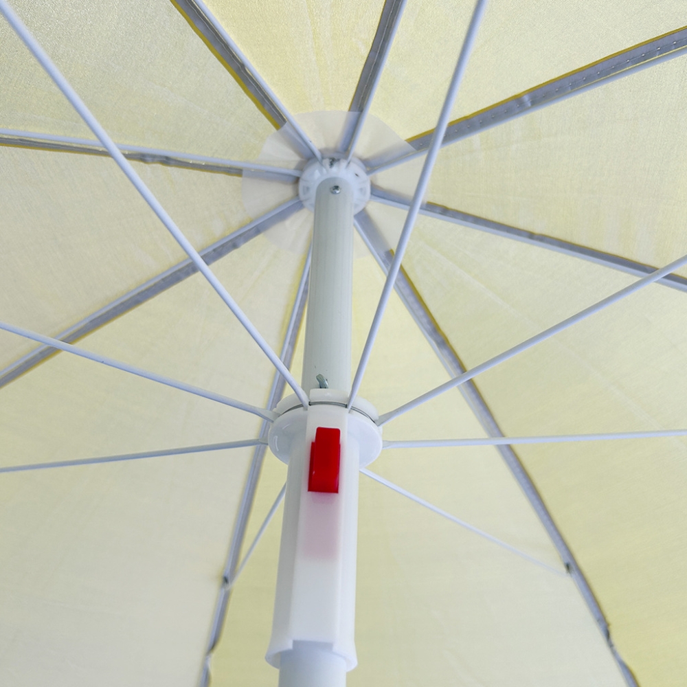 Paplūdimio skėtis reguliuojamas laužomas UV sulankstomas 150cm geltonas