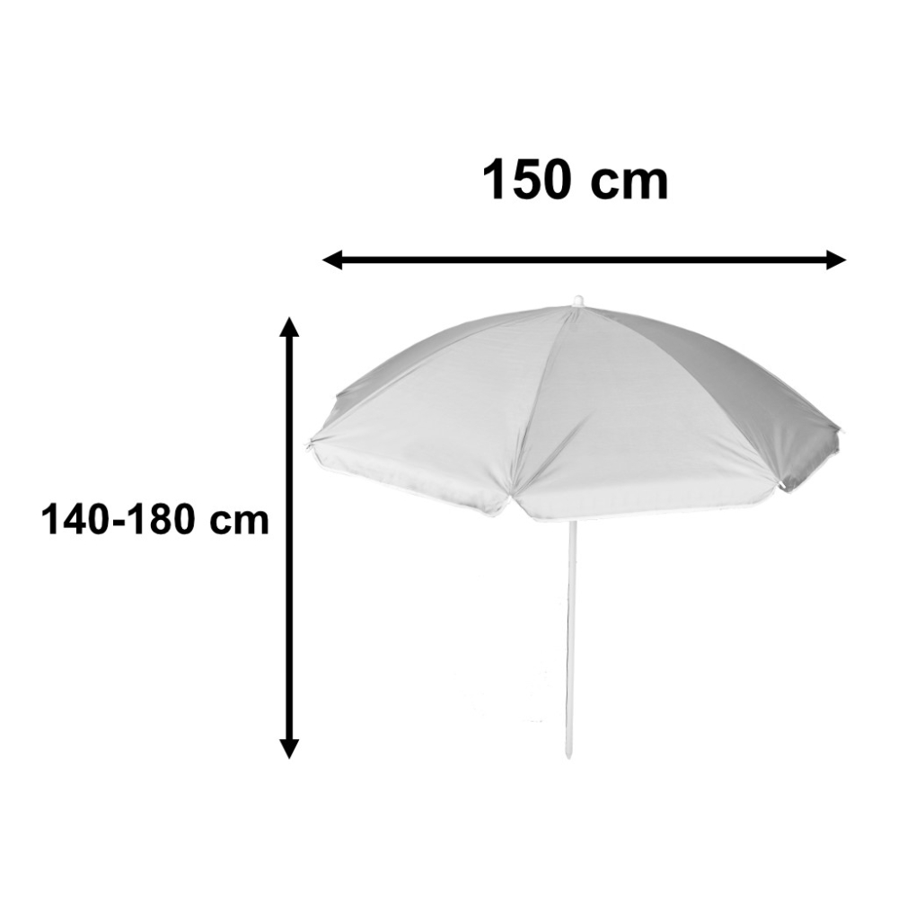 Reguliuojamas sulankstomas paplūdimio skėtis UV 150 cm pilkas