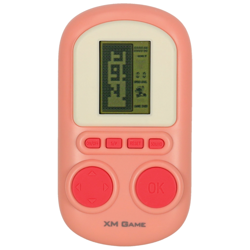 Elektroninis arkadinis žaidimas mini nešiojamas kišeninis tetris rožinis-Žaislai, Stalo žaidimai, Žaidimų konsolės-e-vaikas