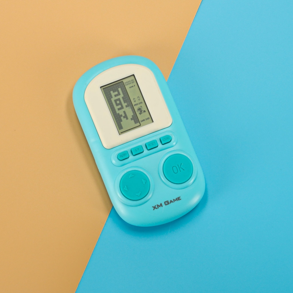 Elektroninis arkadinis žaidimas nešiojamoji konsolė mėlyna-Žaislai, Stalo žaidimai, Žaidimų konsolės-e-vaikas